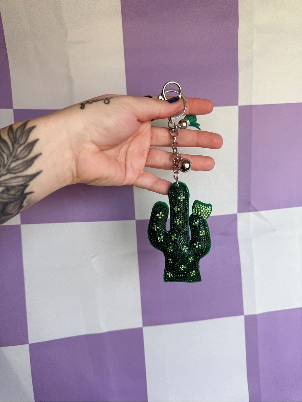 Green Cactus Keychain Bag Charm - Unbranded